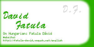 david fatula business card
